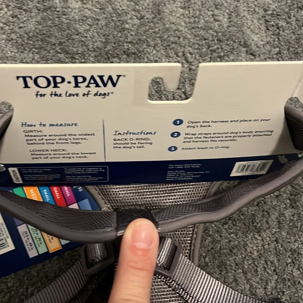 Dog Harness Top Paw Reversible Comfort in Gray stripes NWT